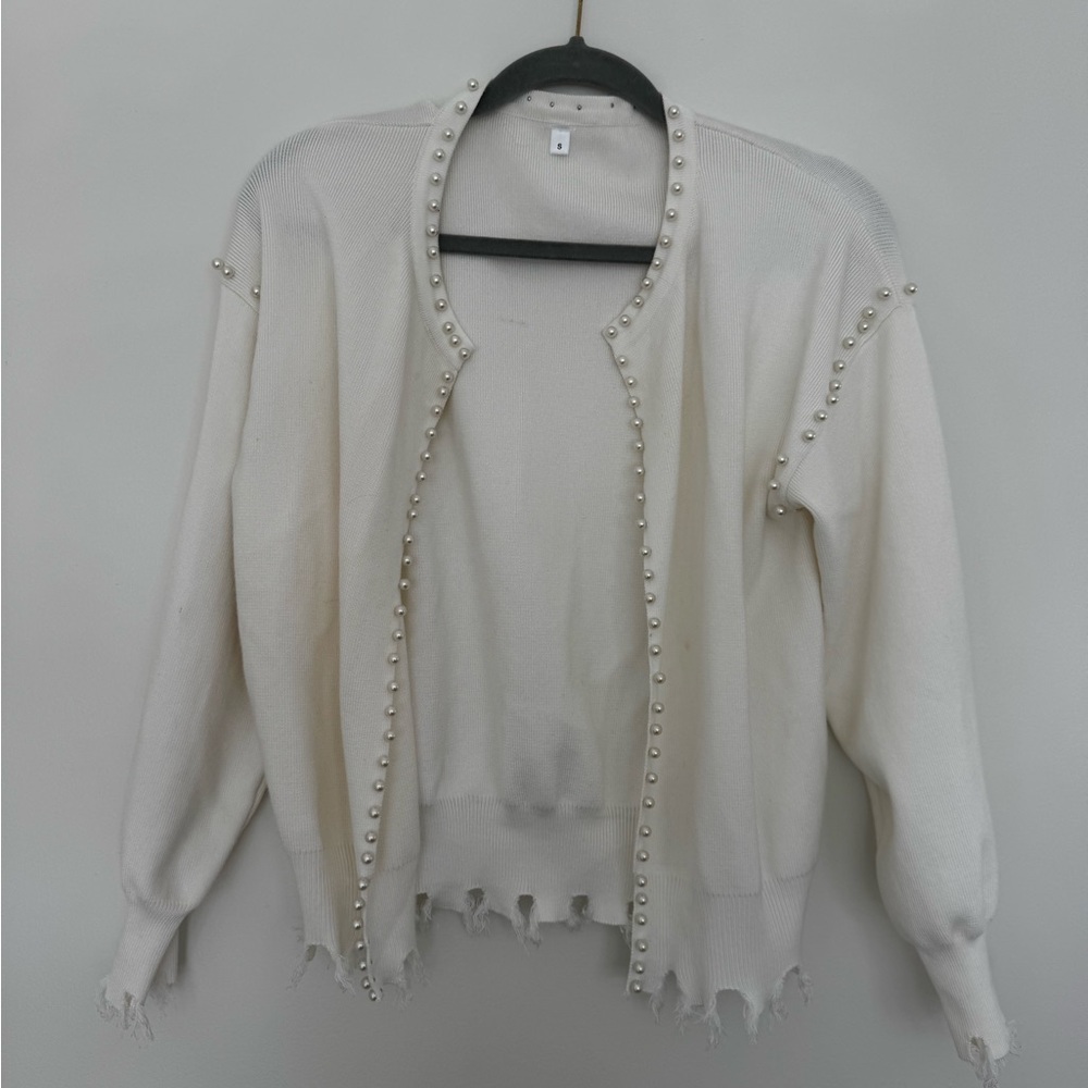 REVOLVE White Knit Sweater with Stud Accents